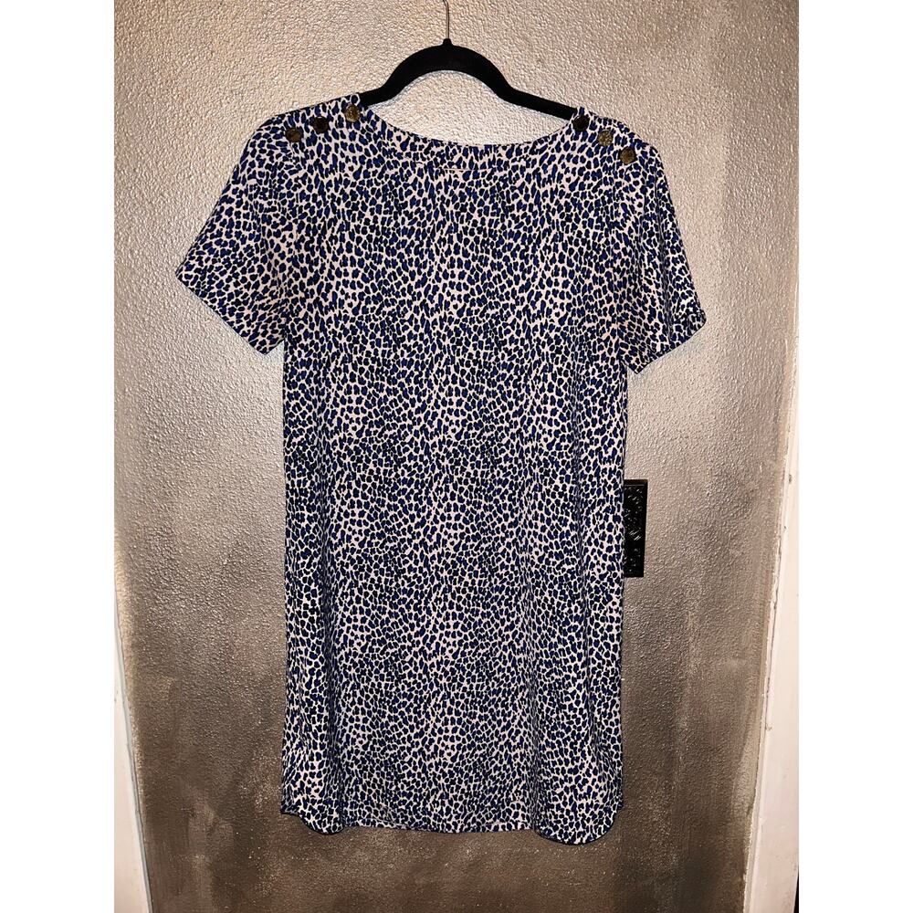 Juicy Couture Y2K Mob Wife Office Edgy Leopard Faux Shoulder Button Shift Dress